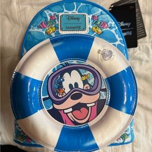 Loungefly Blue & White Goofy Pool Float Mini Backpack